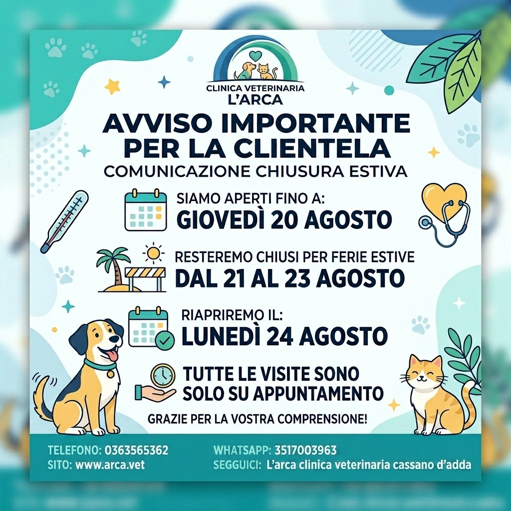 LARCA FERIE AGOSTO 2026